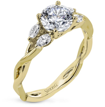 18KT Simon G 0.20ct Engagement Ring, Size 5.5, Round 1.01ct E VVS2 IGI Lab Grown Diamond